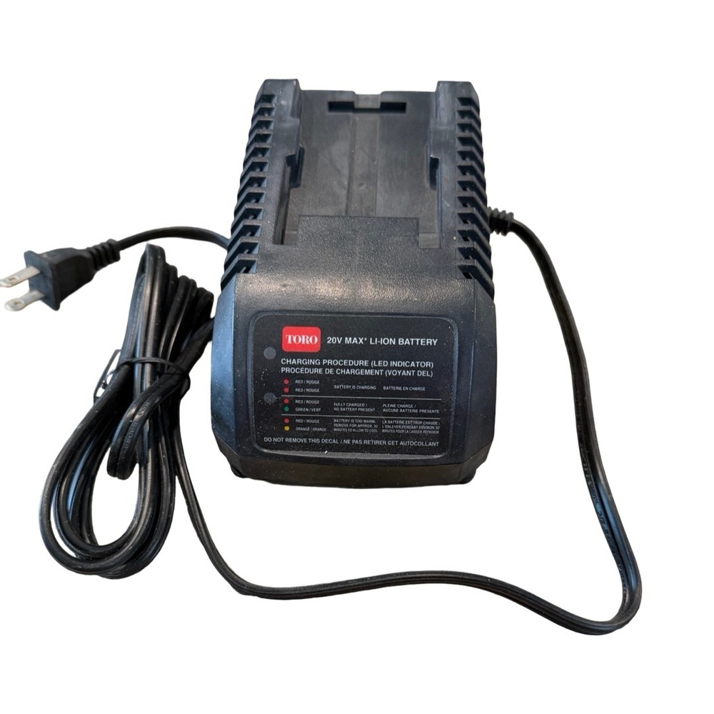 Toro 20V Max Li-Ion Battery Charger 88500 for 88502 Lithium Ion Batteries Black